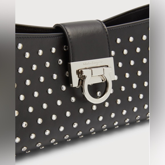 Ferragamo NWT 
Trifolio Gancini Studded
Chain Shoulder Bag - Picture 7 of 8